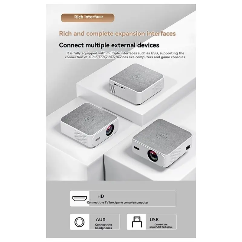 Y43A-T30 Portable Mobile Android Wifi Projector Wall Projection Home Cinema Bedroom Intelligent