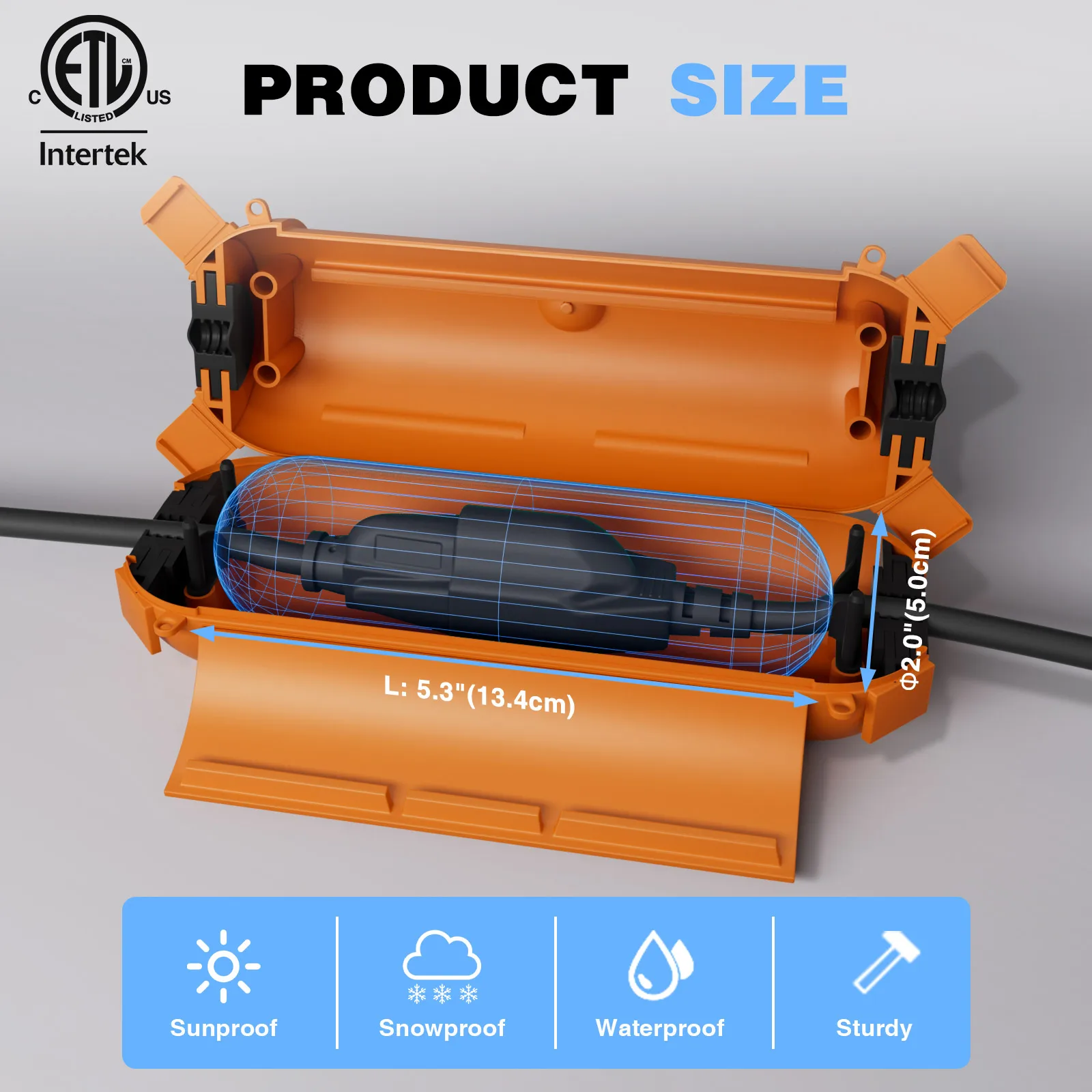 Weatherproof Electrical Box Set for Outdoor Use with Waterproof Protector Seal Power Outlet Plug for Holiday Lights Decoration