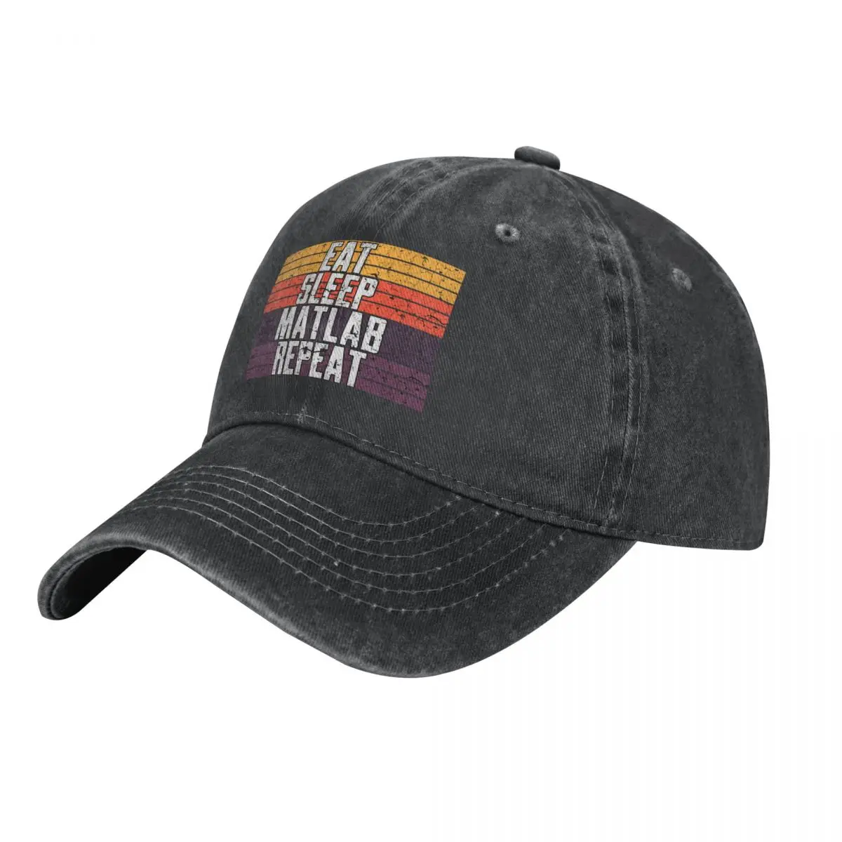 Retro Sunset - Eat Sleep MATLAB Repeat - Programmer Humor - MATLAB Programming Language Cap Cowboy Hat new hat men cap Women's