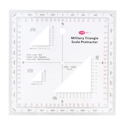 Échelle de coordonnées MGRS militaire 5x5 '', pour la lecture de cartes et la Navigation terrestre, rapporteur de carte topographique, 3 types d'échelle