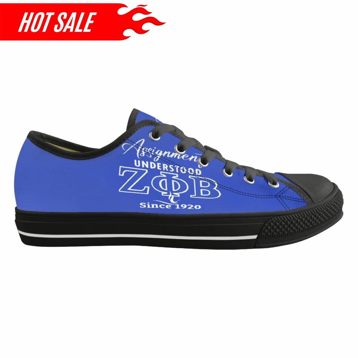 Classic Low Top Canvas Shoes for Women Outdoor Casual Flat Shoes Hot Zeta Phi Beta Sorority 1920 Print Fashion Comfort Sneakers