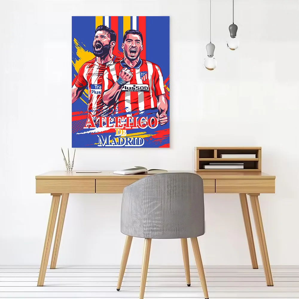 Atletico De Madrid Striker Canvas Poster Customizable Printed Canvas Painting Wall Art for Fans Modern Home Decoration Ornaments