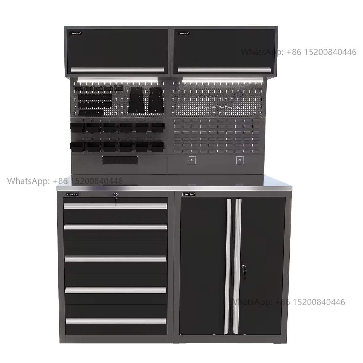 Rolling Powder Coated Metal Tool Cabinet with Casters Portable Multi-Drawer Storage for Industrial Use Modular Workbench