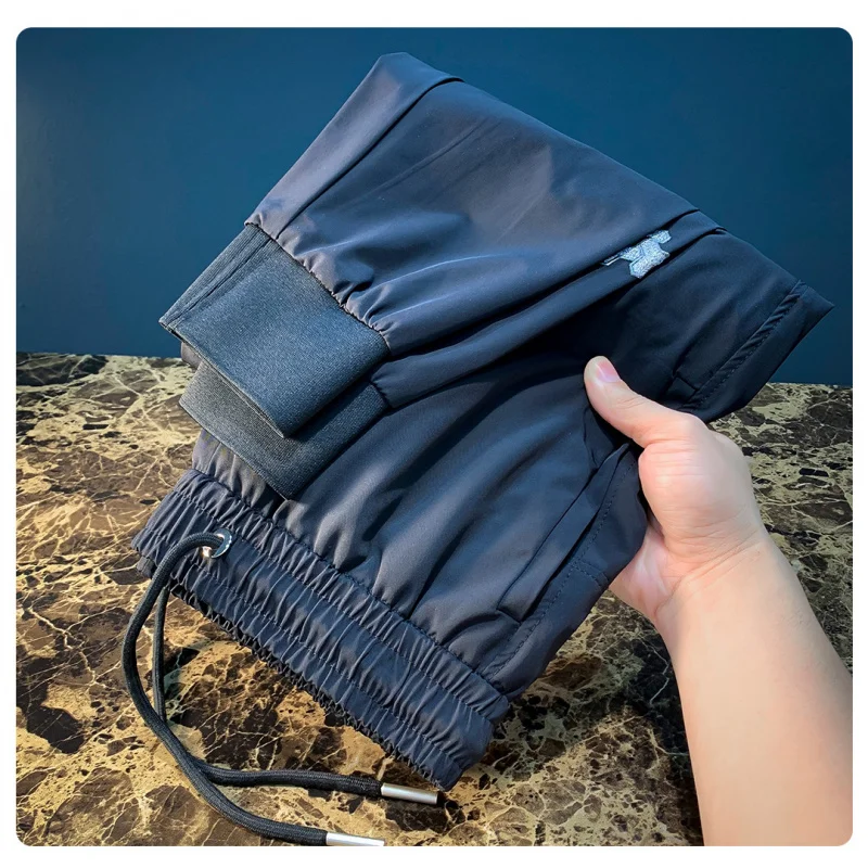 

Summer thin sports quick drying pants for men's fashion trend, elastic slim fit, breathable casual pants