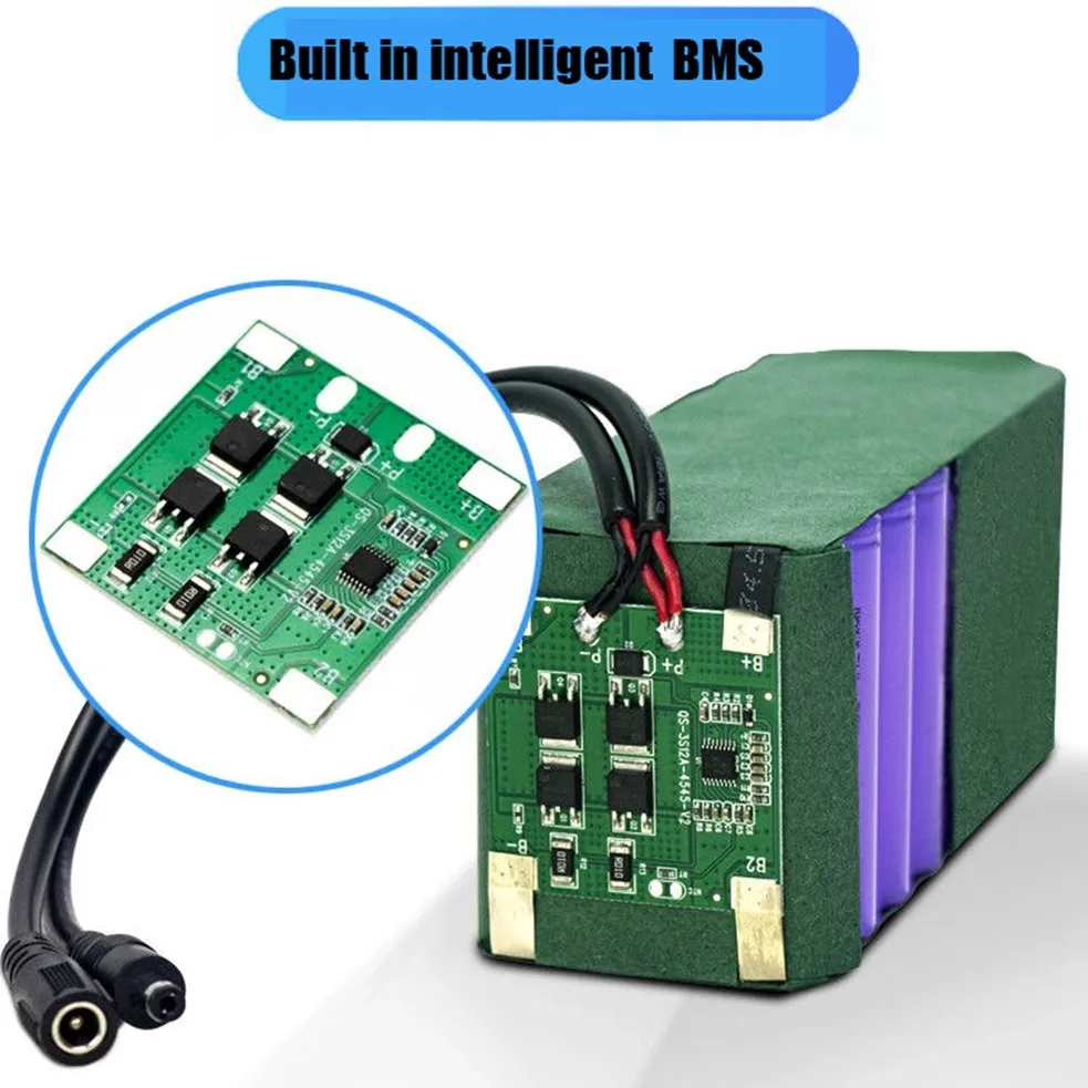 حزمة بطارية ليثيوم 12 فولت قابلة لإعادة الشحن، حزمة بطارية 12 فولت 18650 مع BMS، للطاقة الشمسية، ضوء LED، نموذج RC، مصدر الطاقة، DIY، مع شاحن #3