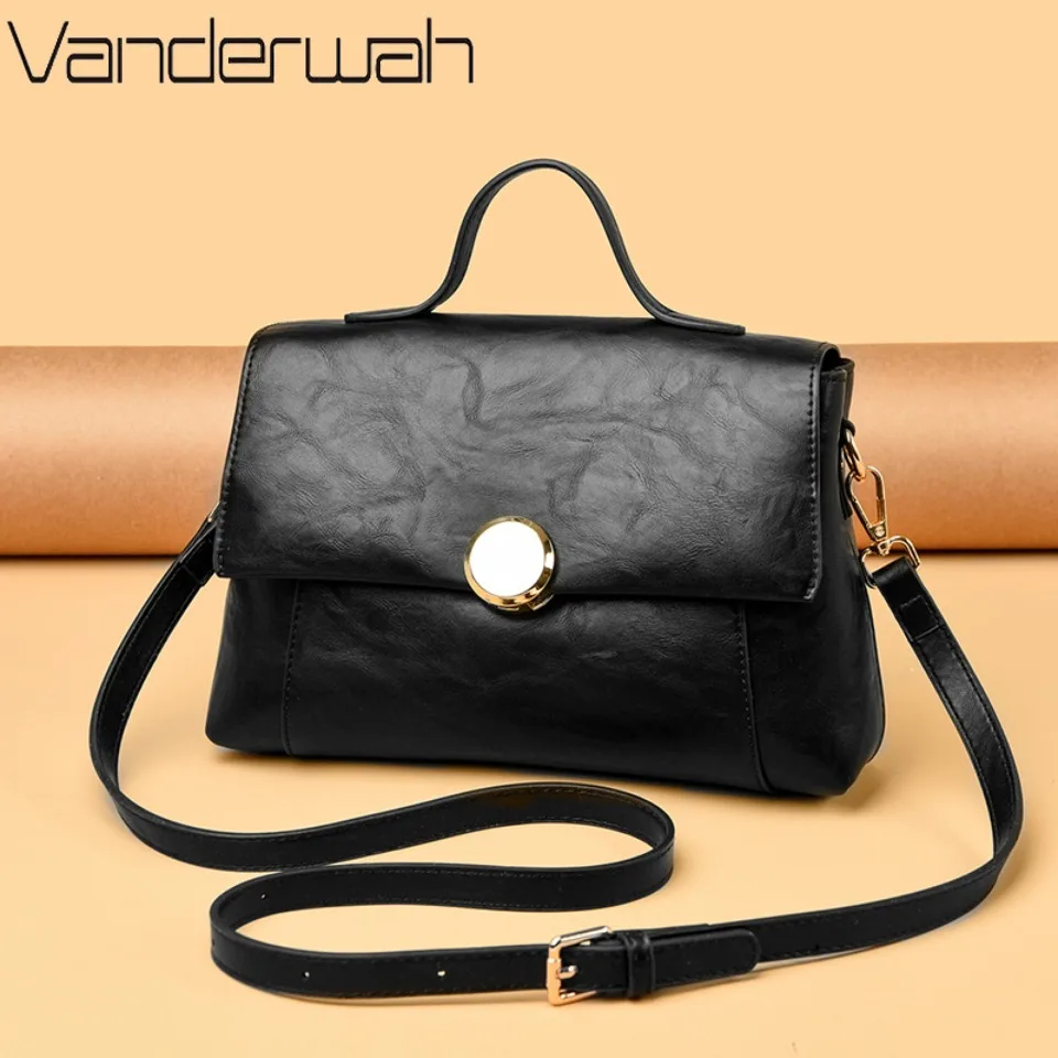 

Luxury Genuine Brand High Quality Solid Color Soft PU Leather Shoulder Bags for Women Fashion Crossbody Bag Handbags Female Bag