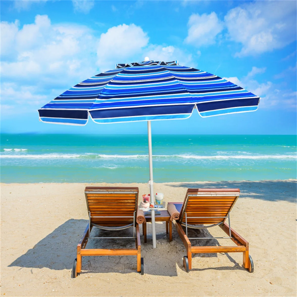 

7.2 Feet Outdoor Beach Umbrella with Tilt Mechanism