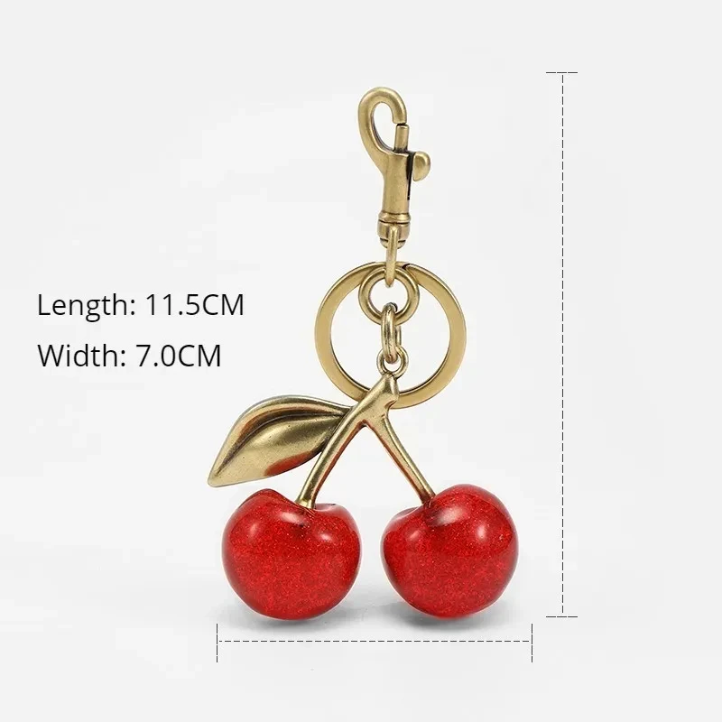 Exquisite Cherry Charm Pendant Decoration for Coach Handbag Shoulder Bag High-Grade Keychain Bags Accessory Free Shipping