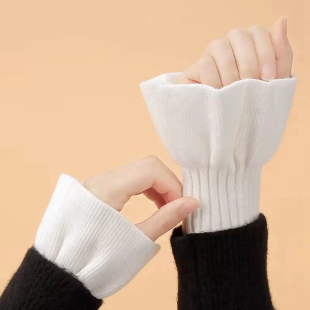 Ruffled Lace Wrist Cuffs Detachable Design Sweet Hand Sleeves Fake Sleeve Gloves Black White Gothic Style Bracelet