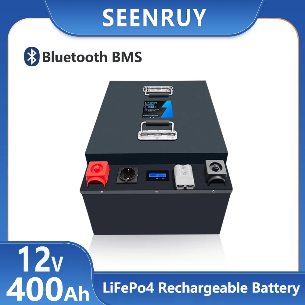 

12v 400AH Lifepo4 Lithium Iron Phosphate Battery Pack Built in BMS 200A Perfect For Rv tour Home energy storage +20A Charger