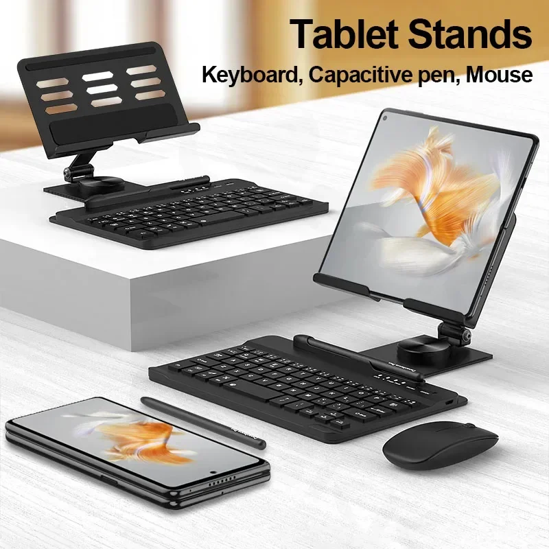 

RICKE Tablet Folding Stand Wireless Keyboard Set for Huawei Mate Xs X2 X3 Magnetic Keyboard Bracket Mouse Pen for Huawei Mate X5