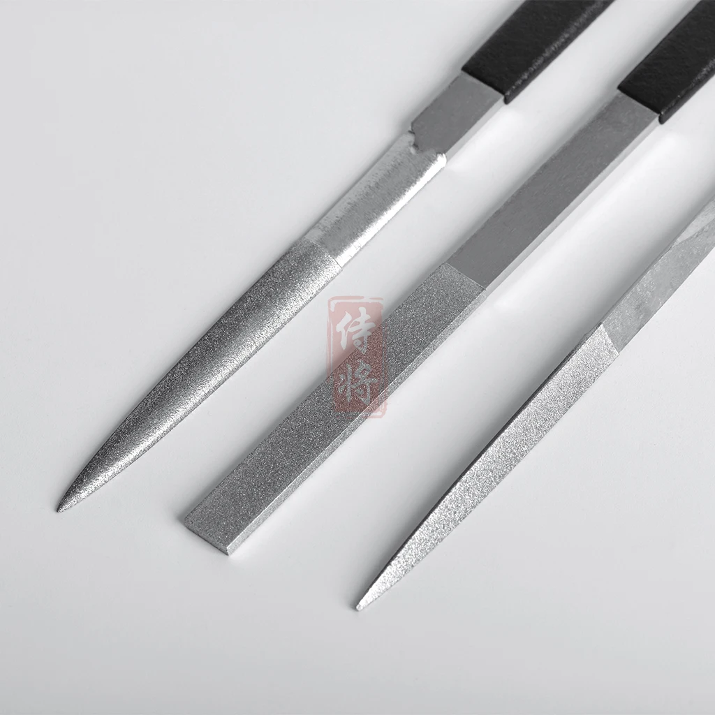 100# Grit Diamond Files For Metal Jewelry Stone Polishing Flat Triangle Semicircle Square Circle Needle File Hand Tools 220mm