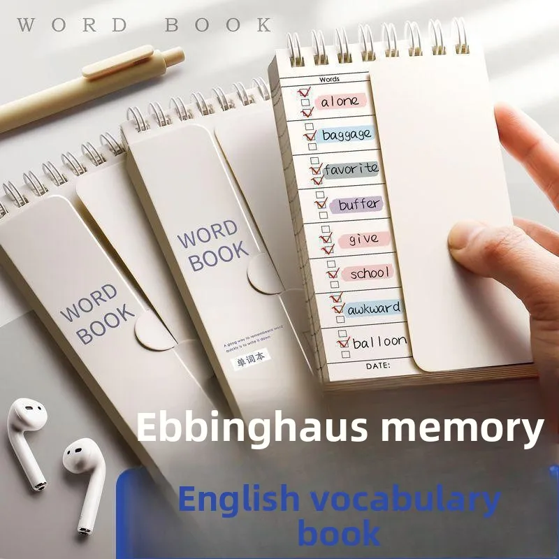 English Words Word Back Word Memory Carry-on Book Portable Notebook Cover Loose-leaf Removable Clock in Review