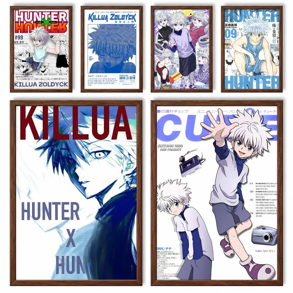 Anime Character Killua Poster Self-adhesive Waterproof Paper Sticker Art Coffee House Bar Room Wall Decor