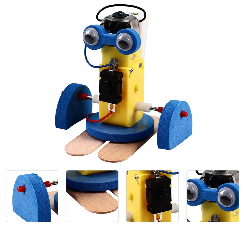 1セット ミニDIY組み立てクローラーロボットキット 教育科学技術インタラクティブ学習STEMキッズギフト組み立てロボットおもちゃ