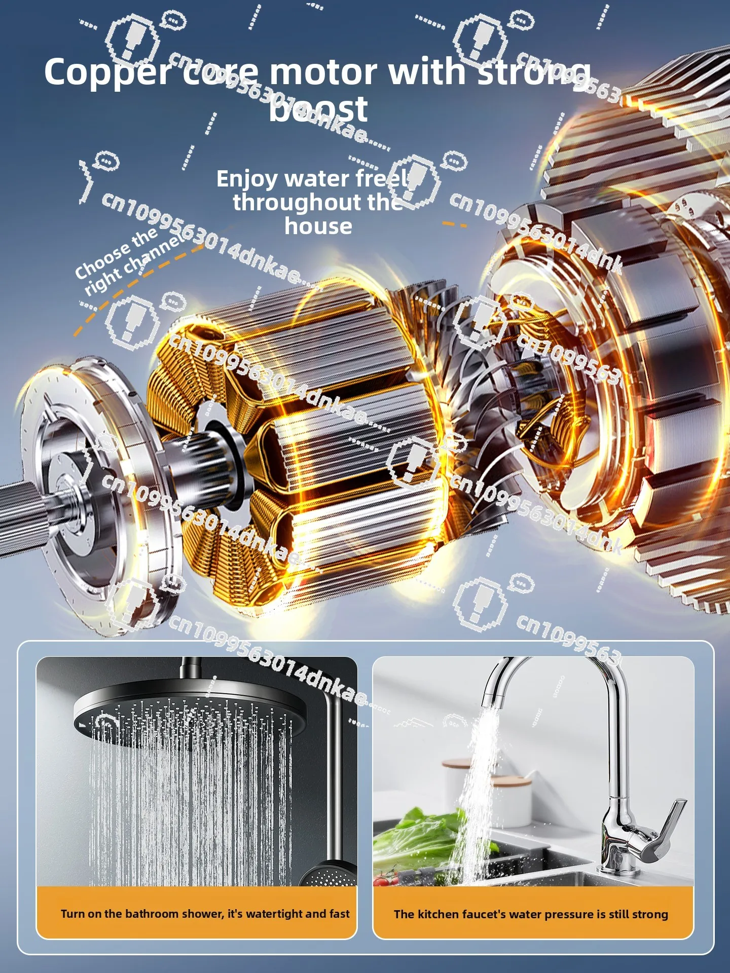 Household Stainless Steel Intelligent Automatic Silent Variable Frequency Booster Pump Tap Water Hot Water Pressurized Well