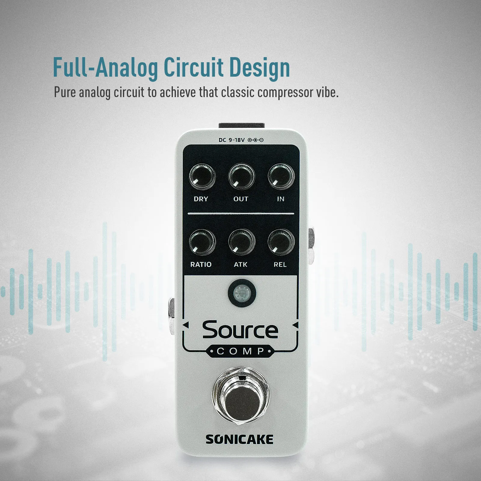 SONICAKE Source Compressor 1176 Studio Compressor Guitar Effects Pedal Analog Buffered-Bypass QSS-27