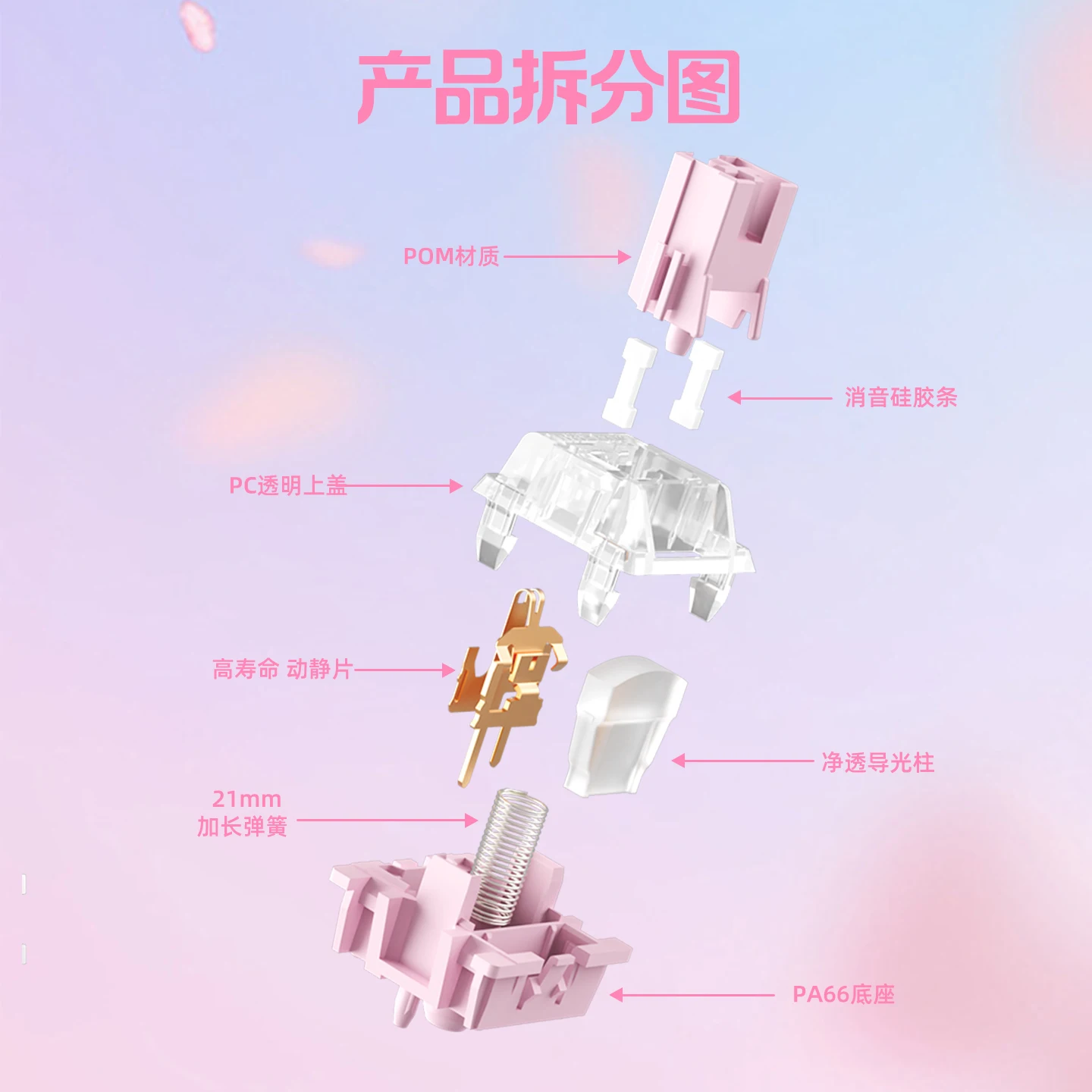 Outemu-interruptor silencioso de fresa, 32g, lineal, prelubricado, 5 pines, HotSwap, para teclado mecánico para jugar Mx