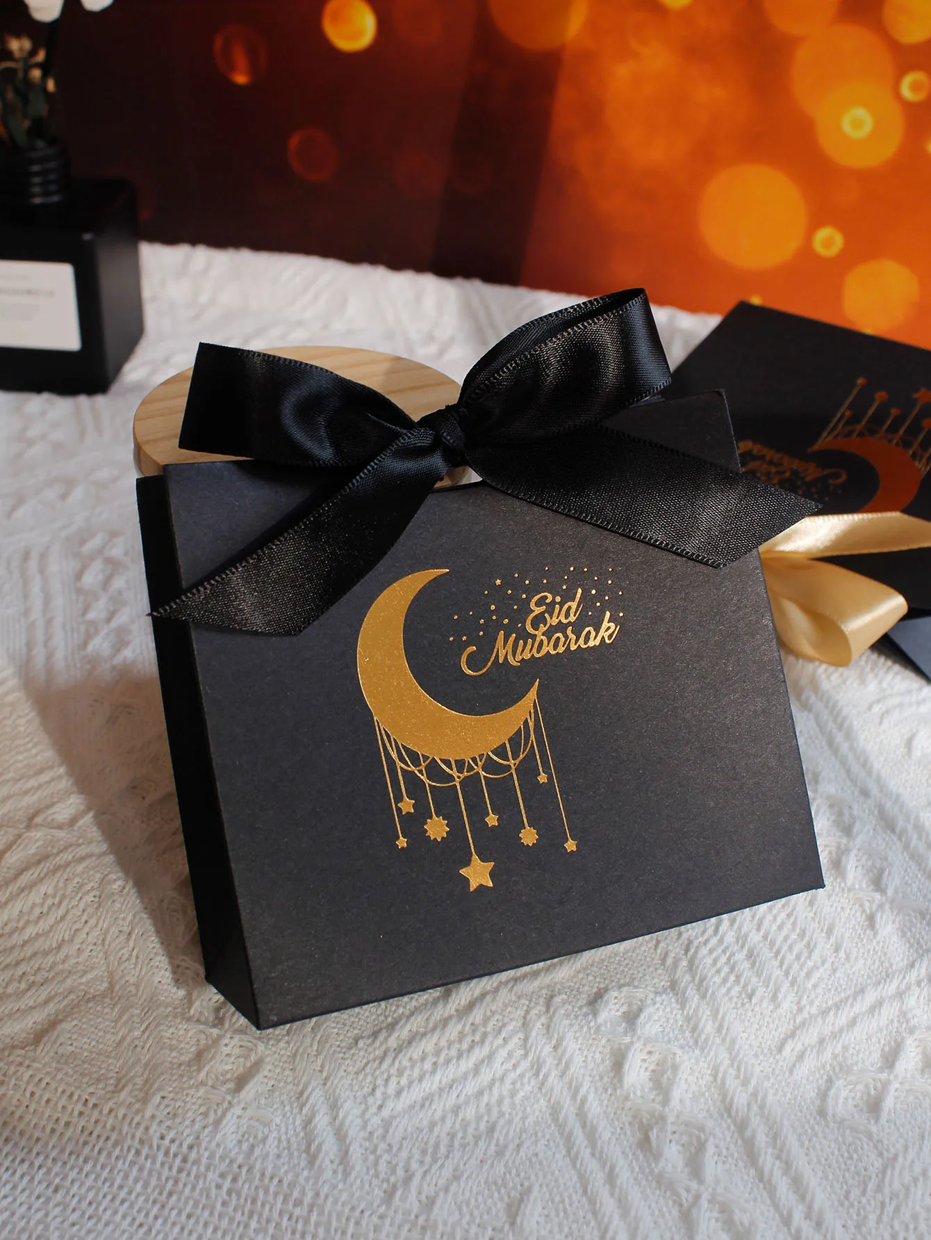 صندوق هدايا عيد سعيد الفطر، نجم القمر الجديد، رمضان، عيد سعيد، صندوق حلوى عيد الفطر الإسلامي، صندوق هدايا تزيين المهرجانات،
