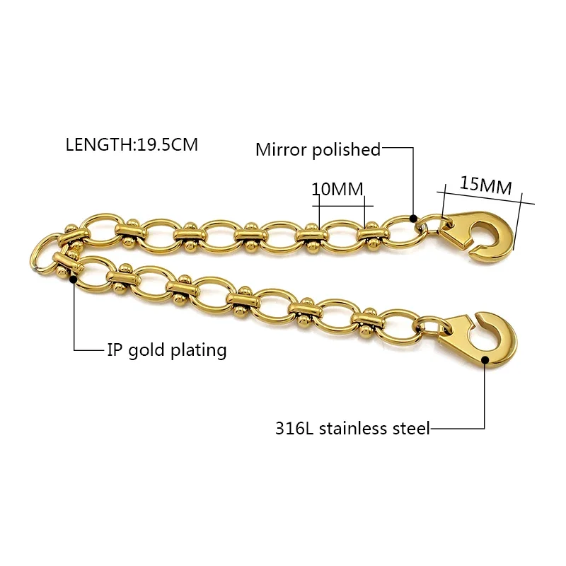 Customized Trendy Bracelets Stainless Steel Gold Color Bracelet Women Chain Layer Boho Charm Bangle Gift Acier Inoxydable Femme