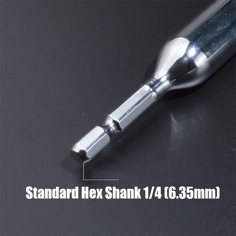 110mm 8mm-24mm Mirror Hex Socket Sleeve 1/4 Hex Shank Impact Socket Screw Nut Driver Socket Kit Electric Screwdriver Bit Adapter