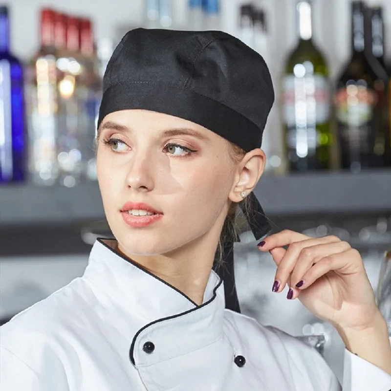 주방 요리사 해적 모자 호텔 케이터링 요리사 모자 조절 가능 베이커리 웨이터 통기성 작업 모자 BBQ 레스토랑 요리 모자