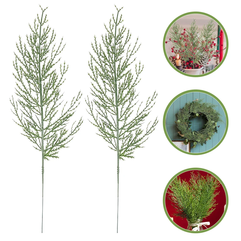 

40pcs Artificial Pine Stems Realistic Green Needles Cedar Sprigs Xmas Garland Decor Indoor Outdoor Christmas Wreath Making