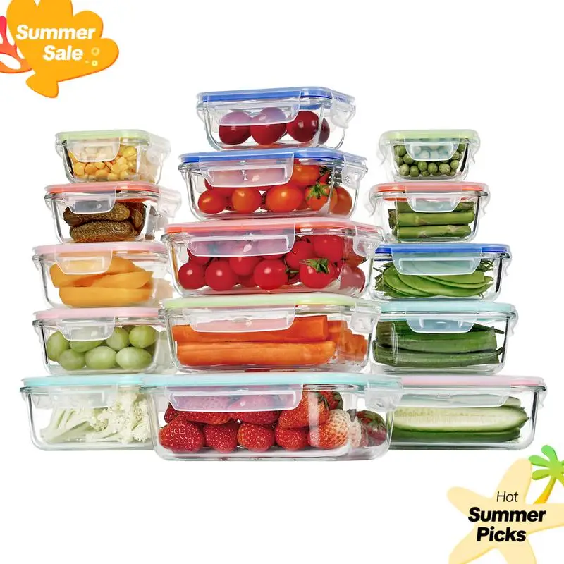 

Vtopmart Glass Food Storage Containers 36-30 Pieces with Airtight Lids, BPA Free, Reusable