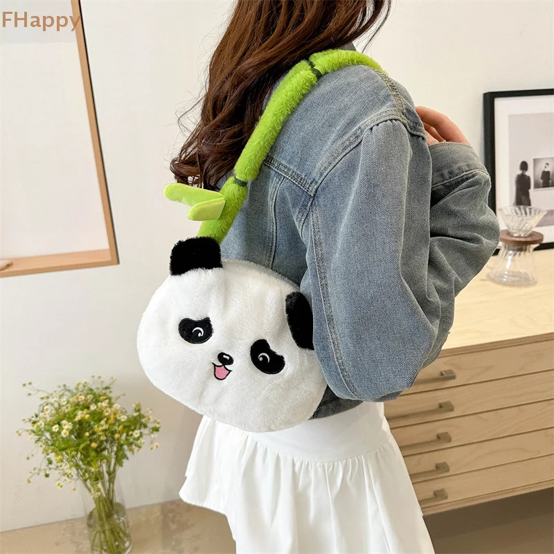 Tas selempang serbaguna boneka genggam kartun Panda