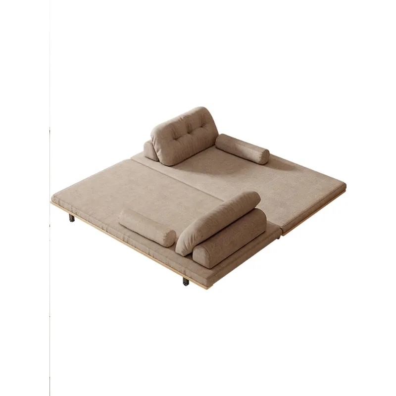 

Solid Wood Sofa Bed Foldable Dual-Purpose Sitting and Lying Integrated Multifunctional Telescopic Bed