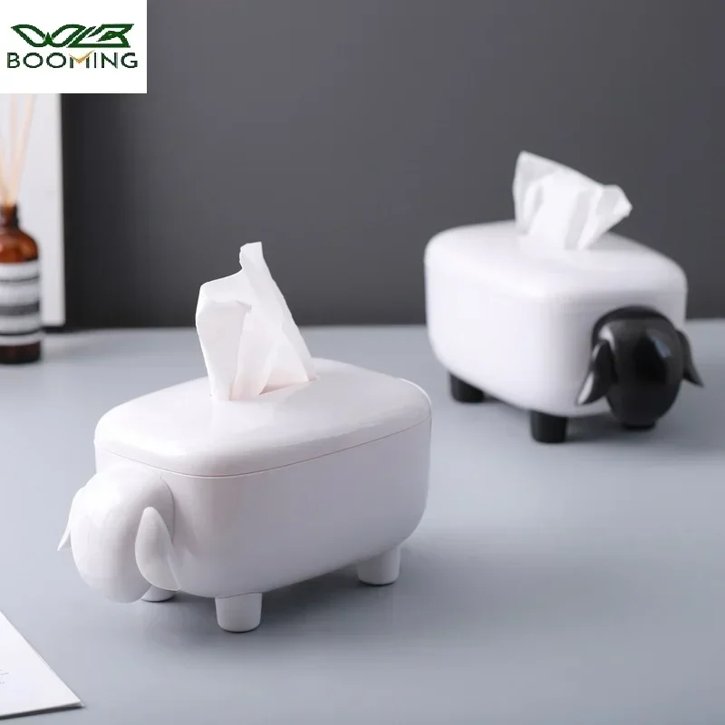 Napkin Holder Cute Lamb Tissue Box Paper Towel Napkin Holder Box for Car Household Kitchen Box for Decoration Home Organizer