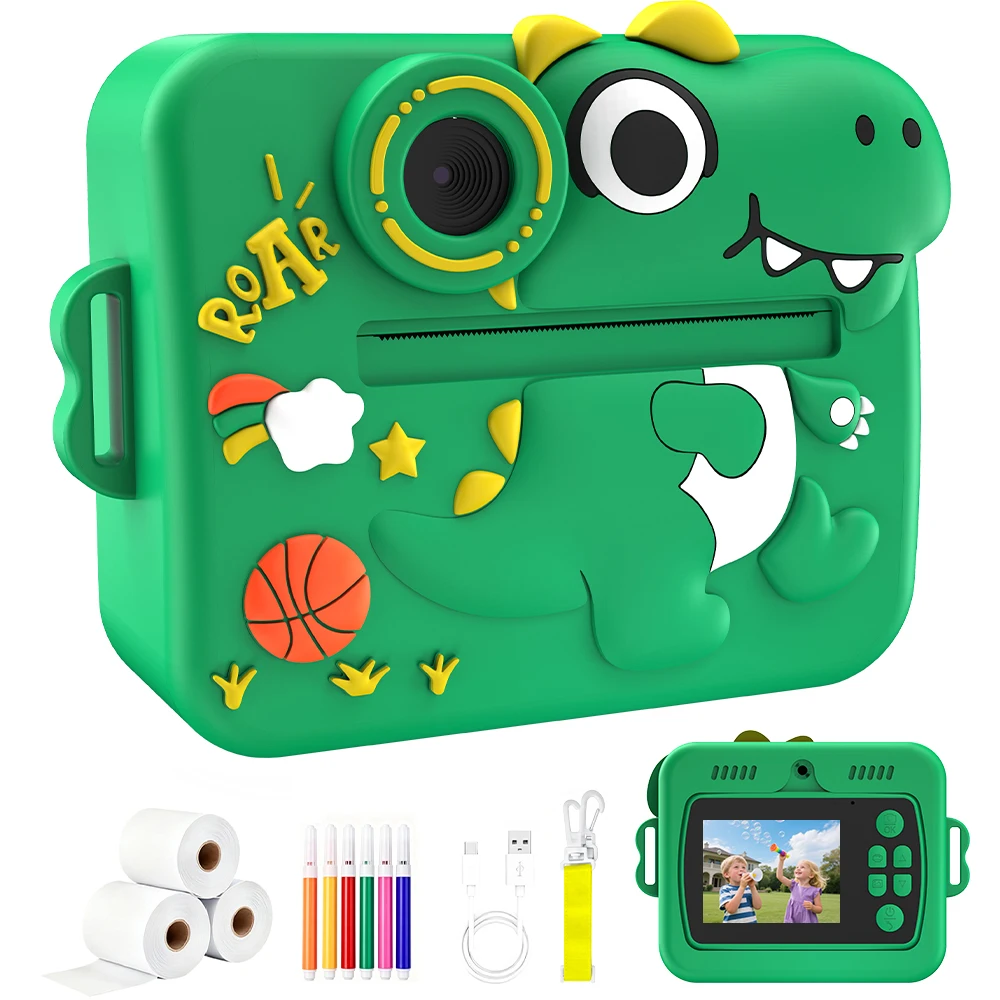 Digital Children Camera For Photography Mini Printer Portable Thermal Instant Print Photo Kids Camera 1080P HD Video Toy Birthday Festivals Gifts