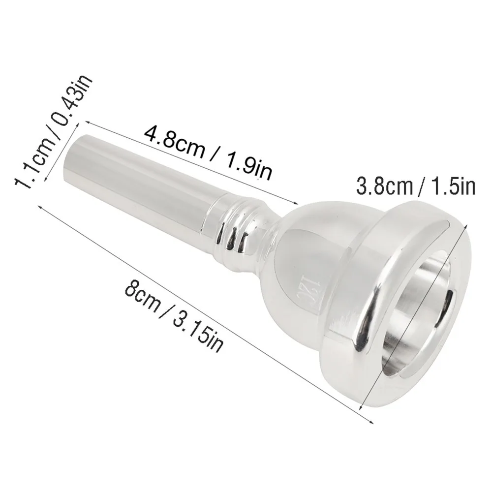 Picture 7: Silver Trombone Mouthpiece​ ​12C Model​ ​Brass ​Brass Mouthpiece​ Jazz Player Accessory​ ​Beginner Friendly​