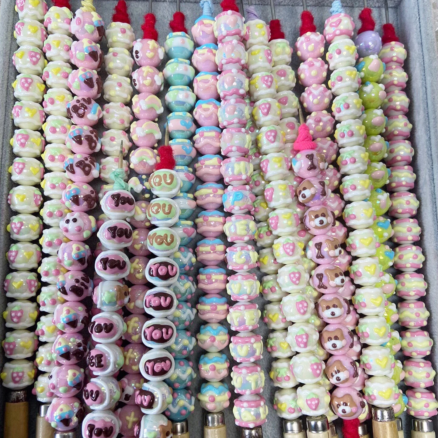 New Arrival DIY Material Round Mix Milky Cherry Strawberry Animal Ribbon Mix Drawing Handmade Beads DIY for ETSY