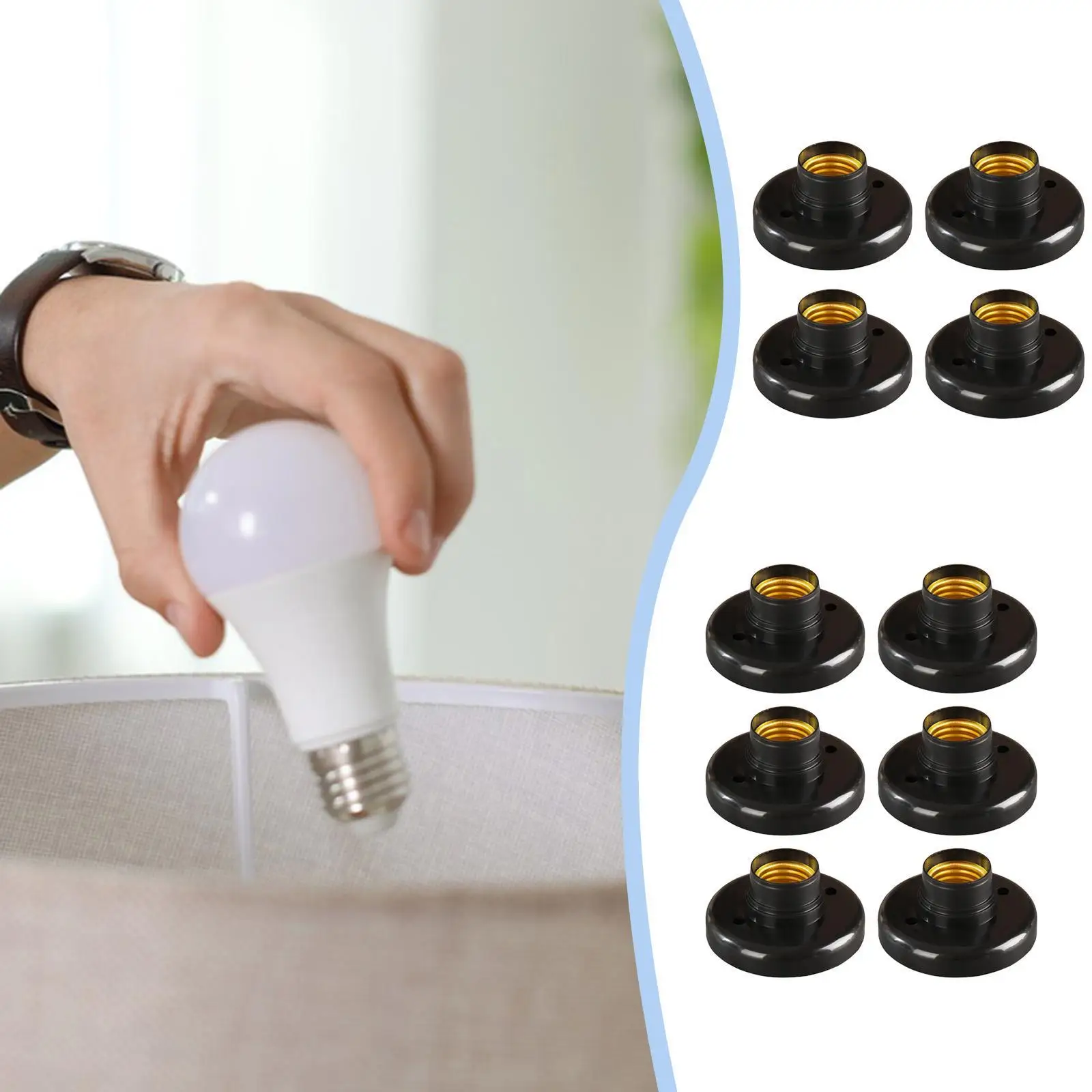 E27 Lamp Sockets Replacement Screw Base LED Bulb for Bedroom Garage Office