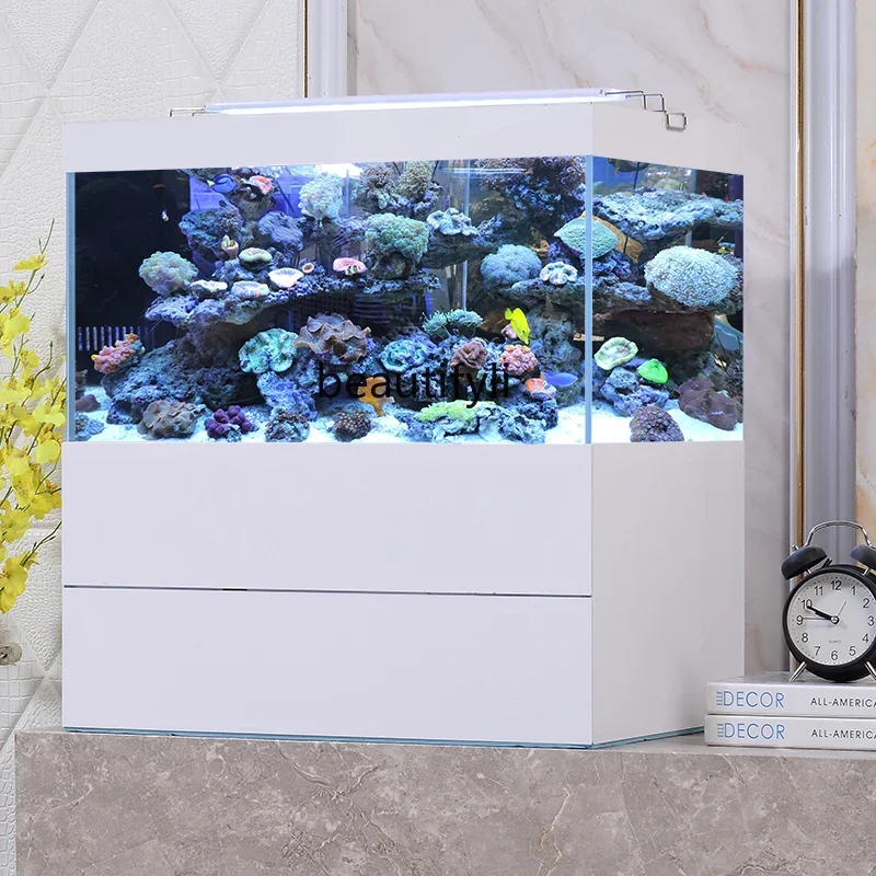 

Fish Tank Living Room Integrated Bottom Filter Ecological Pot Household Super White Glass Aquarium Fish Globe