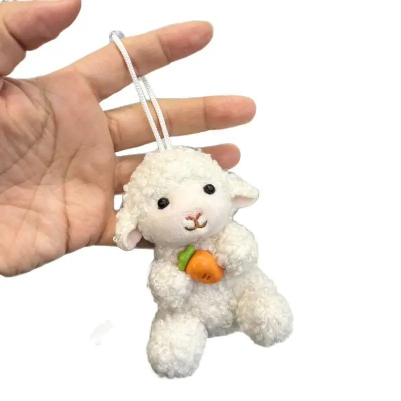 2027 Chinese Zodiac Lamb Plush Keychain Soft Fluffy Curly Sheep Pendant for Bag Decor New Year Gift - view 5