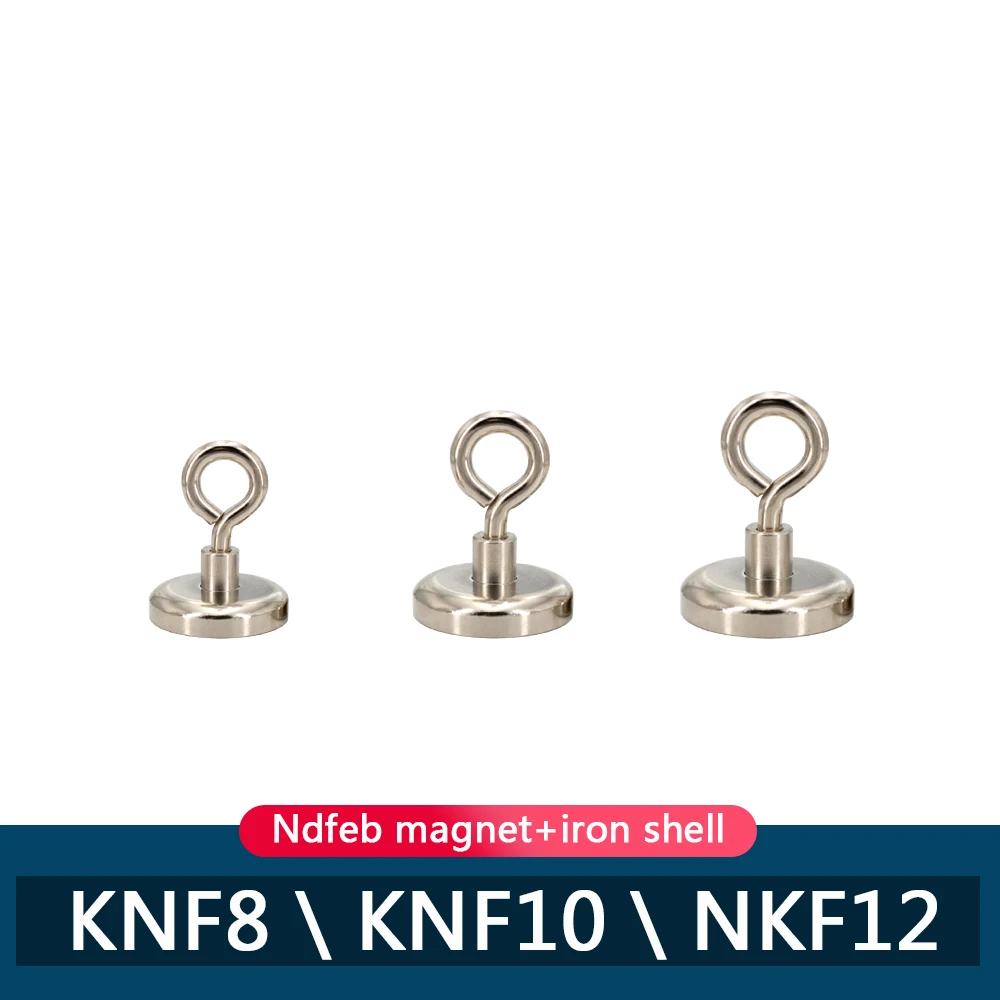 D8 Strong Sheep Eye Magnet Hook D12 Closed Magnet Hook D10 Neodymium Magnet Hook Salvage Searcher Magnet Rotatable Sucker Hook