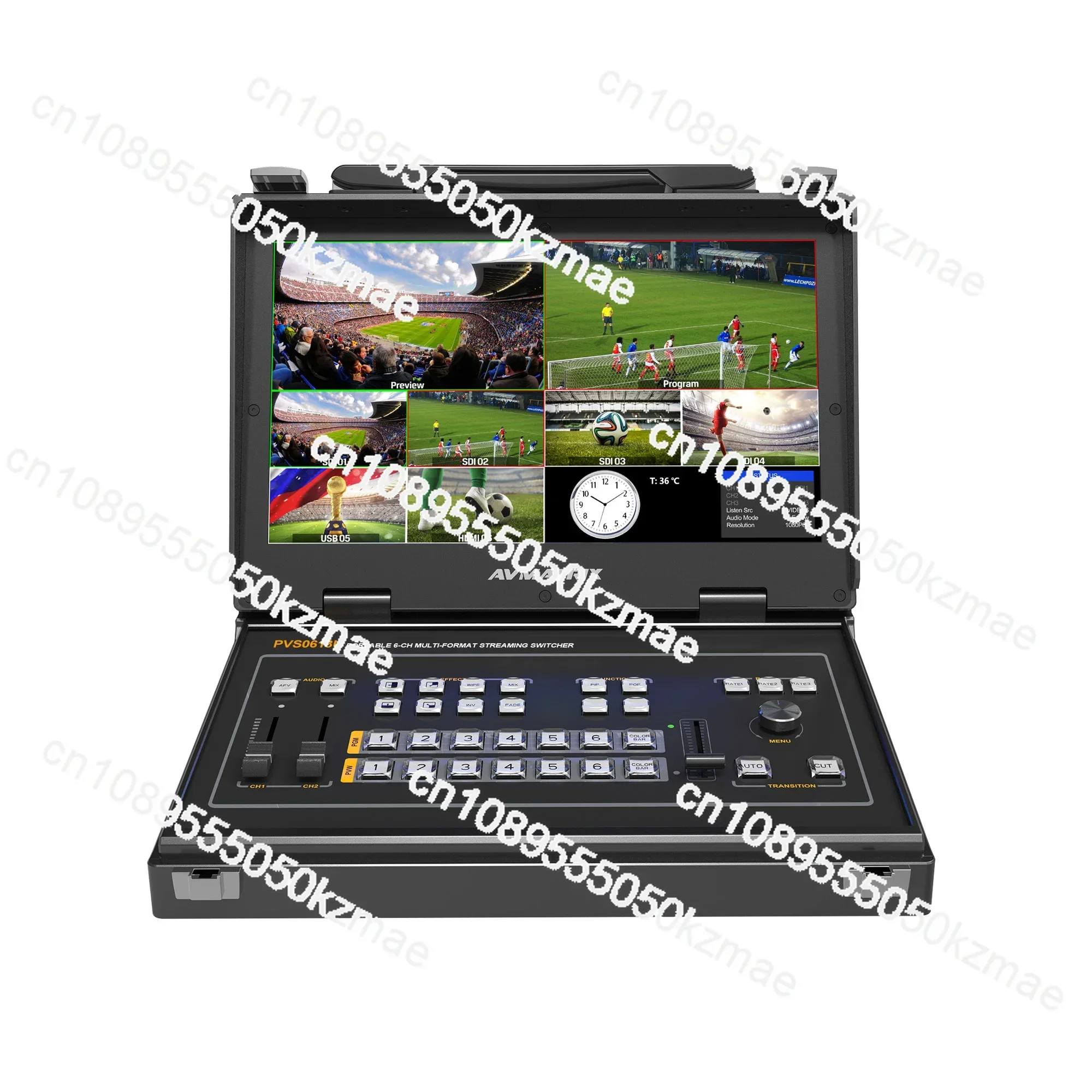 

FOR AVMATRIX NEWPVS0613U Portable 6 Channel 4*SDI and 2*HDMI InputsMulti-Format Streaming Switcher with 13.3 Inch IPS FHD Screen