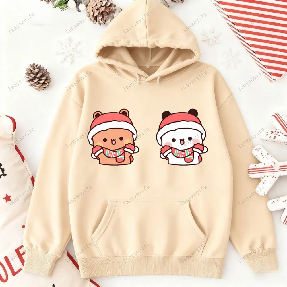 MERRY CHRISTMAS Paar Hoodies Bubu Dudu Hoodie Sweatshirt Cartoon Kawaii Print Pullover Harajuku Männer Frauen Pullover