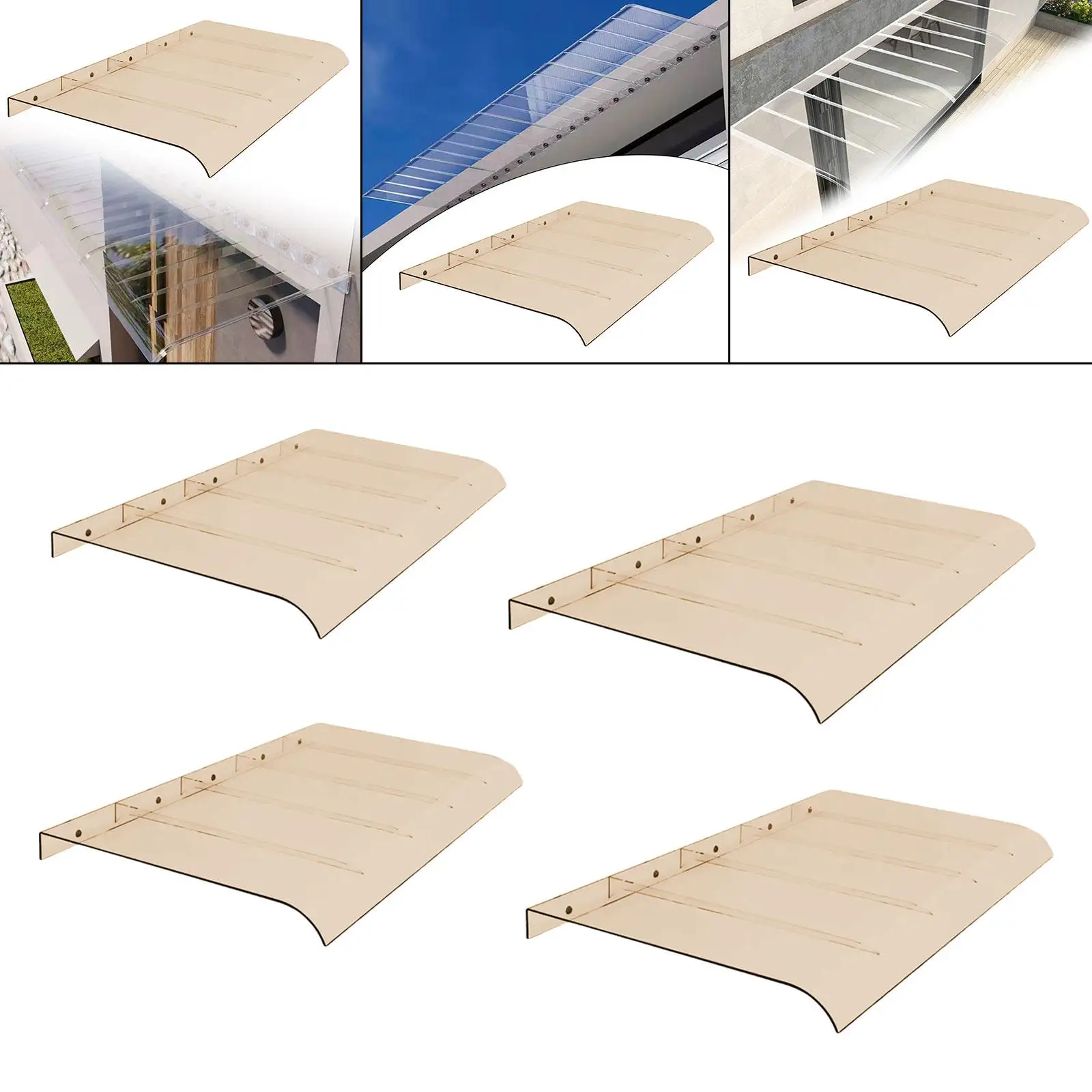 

Window Awning Door Canopy Easy to Install Impact Resistant Modern Sun Rain Snow Protection Weatherproof for Exterior Garage