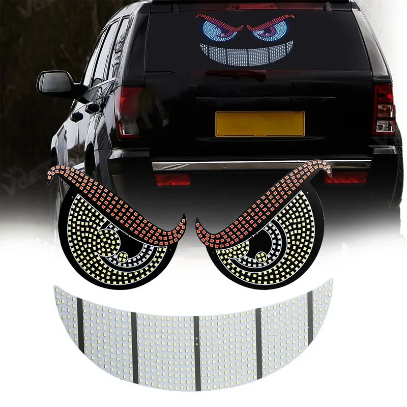 

2pcs Auto decorative lights LED Devil's Eye Warning ambient light indicator lamp Car rear window Decorative Accessories
