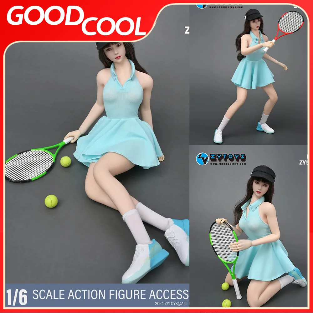 ZYTOYS ZY5059 1/6 Scale Female Soldier Tennis Girl Sports Suit Skirt Hat Shoes Clothes Model For 12 inch Action Figure Body