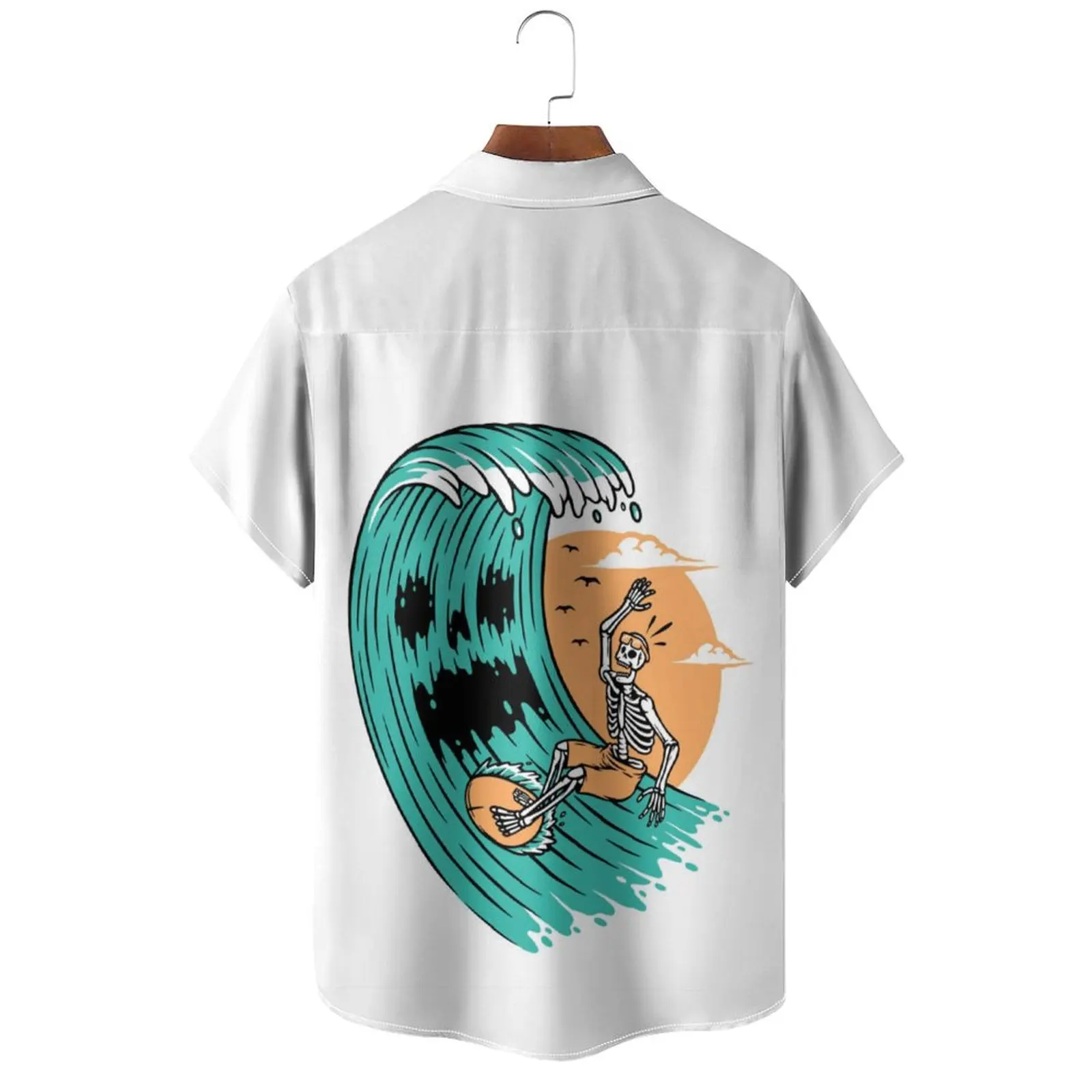 summer shirt  You Me And The Sea Skeleton Surfer And  Tees Wave Surfing Beach  Shirt High Quality  Short Sleeve