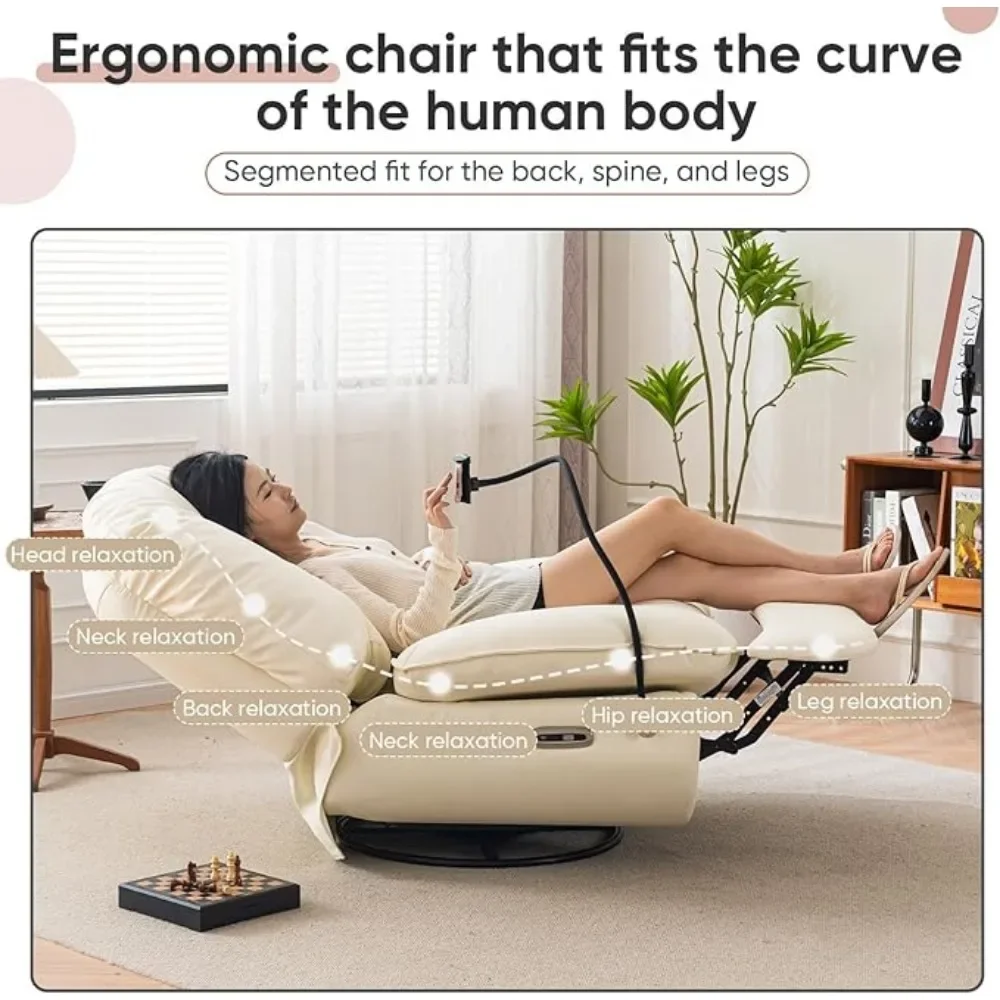 Chaise Inclinable Électrique Respzed pour Adultes, Bascule à 360 Comcussions, Der Foetal, Salon Ergonomique Moderne, Siège de Cinéma Intelligent