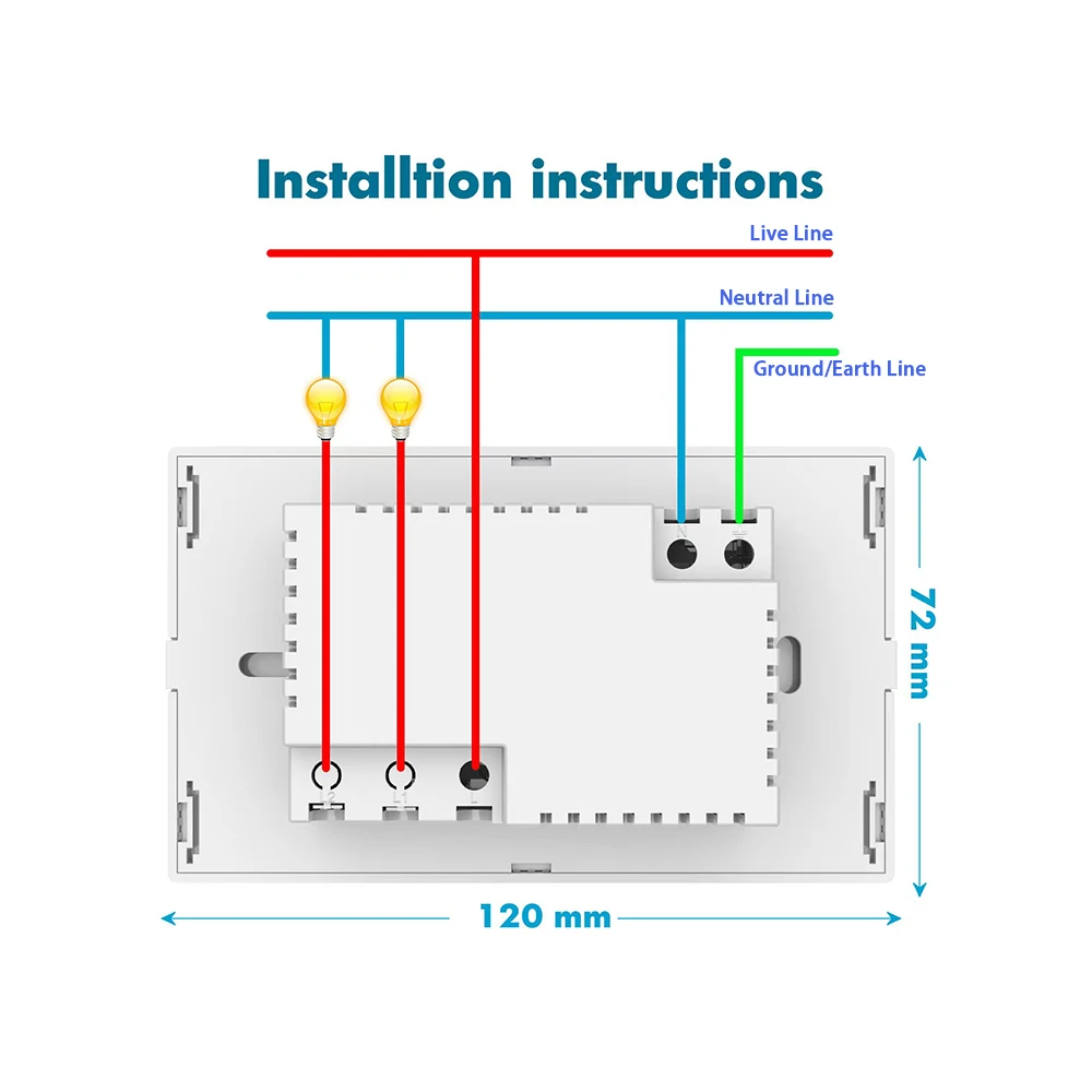 Melery Tuya Brazil Light Switch Wifi Smart Dual Wall Socket 20A Plug Outlet Touch Sensor Glass Panel Remote by Alexa Google Home