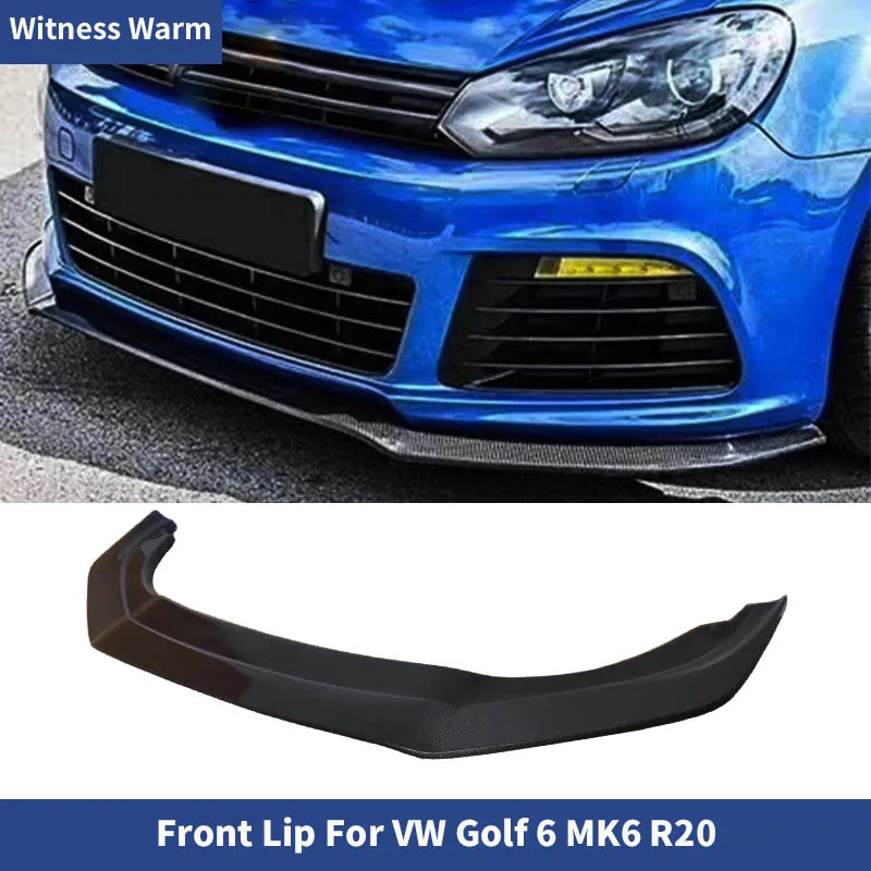 Carbon Fiber / Frp Front Bumper Lip Spoiler Car Splitters for Volkswagen Golf 6 Mk6 R20 Car Body Kit 2010 - 2013