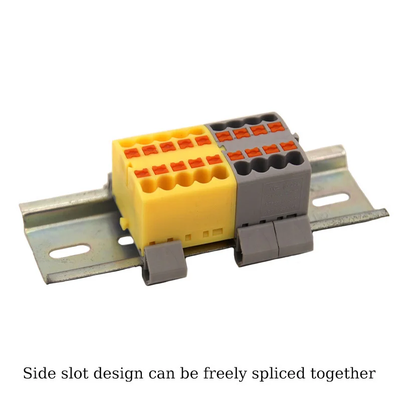 1Pc Wire Electrical Cable Connectors Plug-in Terminal Block PTFIX 2.5mm² Splitter Spliceable DIN-Rail Mounting Junction Box Tool