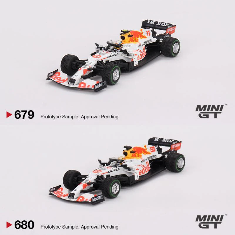 MINIGT In Stock 1:64 F1 RB16B WHITE Diecast Diorama Car Model Collection Miniature Carros Toys 679 680