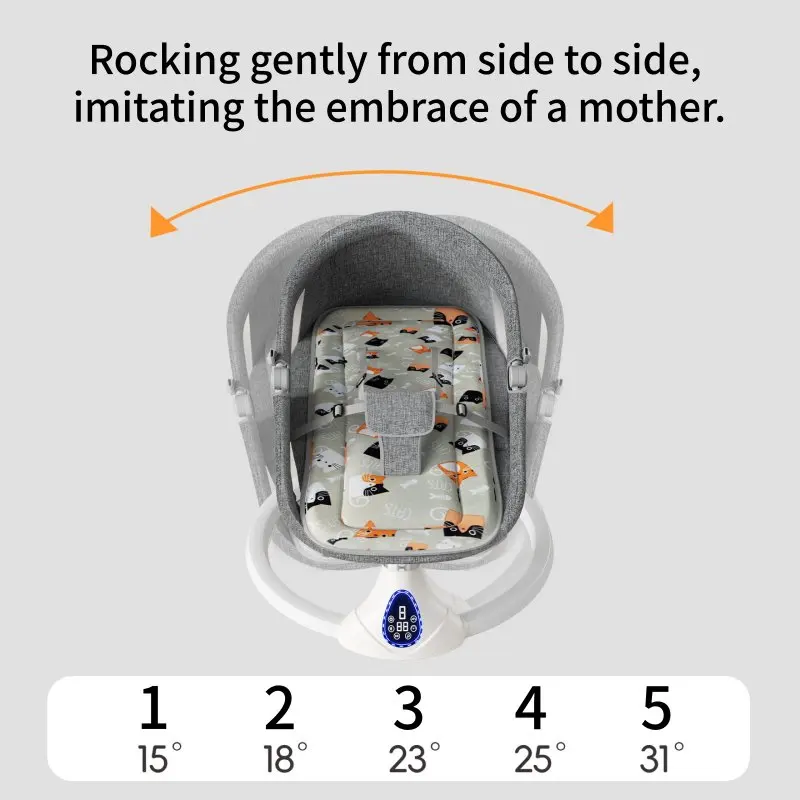 Baby rocking chair, newborn electric cradle bed, baby soothing chair, sleep-assisting intelligent children's recliner
